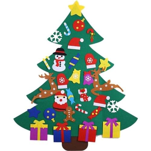 Kids DIY Felt Christmas Tree Decoration Santa Snowman Ornament Children New Year