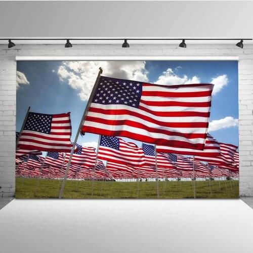 Mehofoto Independence Day Background for Photography Old Master Wall American Flag Backdrop for Photo MW-138