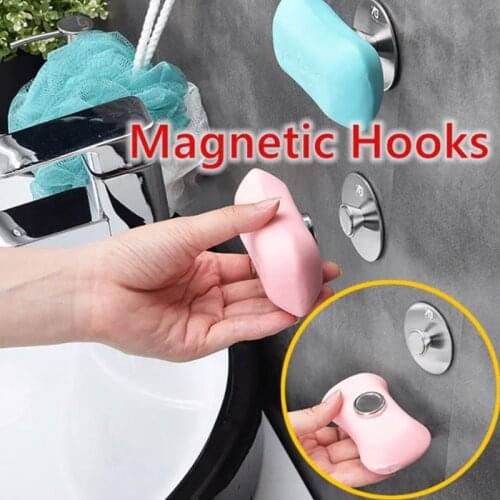 Soap Hook Bathroom Drain Wall Hanging Soap Box Suction Cup Magnetic Soap Rack Hooks Rack Creative Magnetic Soap Dish
