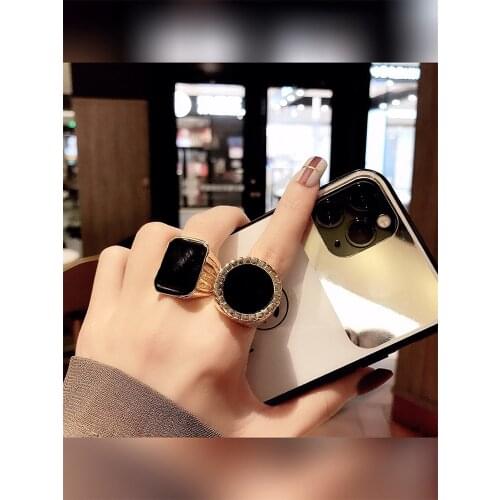 Brass Geo Stackable Statement Rings Women Jewelry Punk Designer Runway T show Club Cocktail Party Boho Japan Korean INS