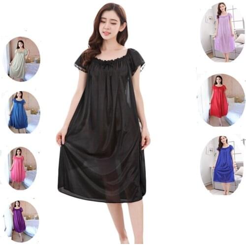 Summer Sexy Ice Silk Maternity Pajamas Maternity Sleepwear nightdress Maternity Cloth pajama dress for Pregnant Women Nightgown