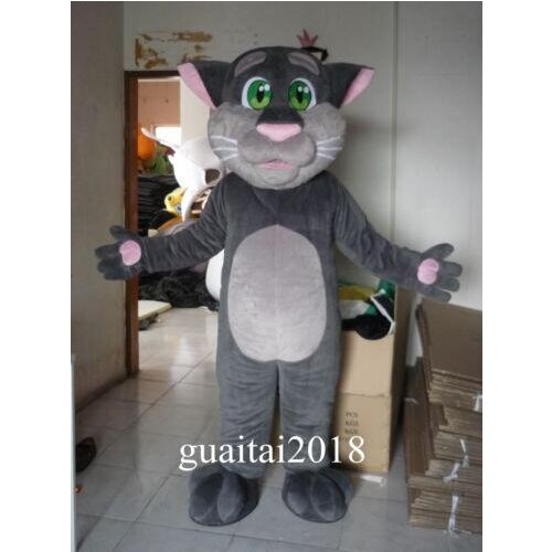 New Adult Cute Deluxe Talking Tom Cat Party Mascot Costume Christmas Fancy Dress Halloween Mascot Costume Free Ship