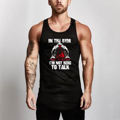 New Arrival Gym Stringer Tank Top Men Bodybuilding and Fitness Mens Singlets Shirts Mesh Clothes Sportswear Vest