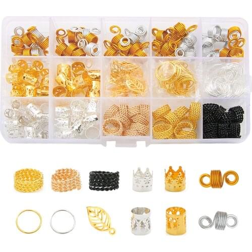 Metal African Hair Rings Pendants Beads Cuffs Tubes Charms Dreadlock Dread Hair Braids Jewelry Decoration Extension Accessories