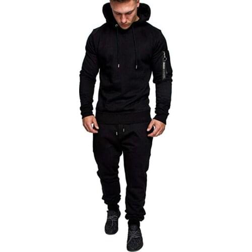2020 Men Winter Sports Wear Fashion New Style Arm Zipper Pullover Hooded Sweater All-match Casual Sports Wear for Men