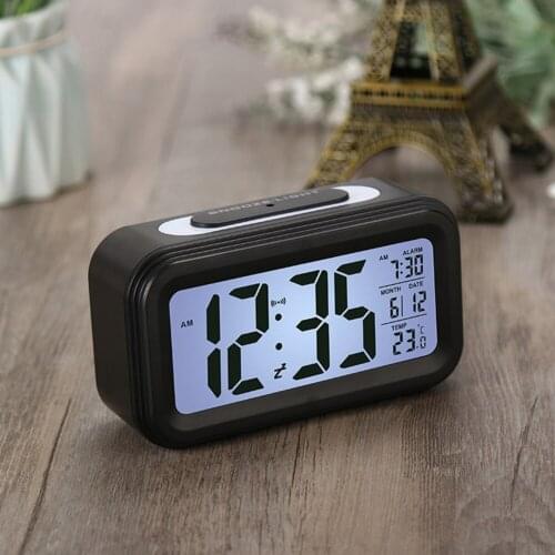 Men Digital Clock Display Alarm Clock Led Intelligent Luminous Smart Clock Temperature Calendar Calendar Student Alarm Show