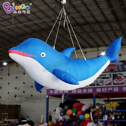Customized 2m long inflatable decorative dolphin / inflatable animatronic dolphin for aquarium toys