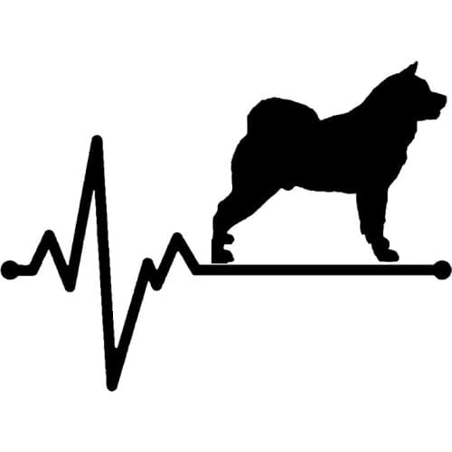 LLY-0797 Personality Car Stickers Akita Dog Heartbeat Modeling Decal PVC Auto Motorcycle Accessories Creative Waterproof Decals