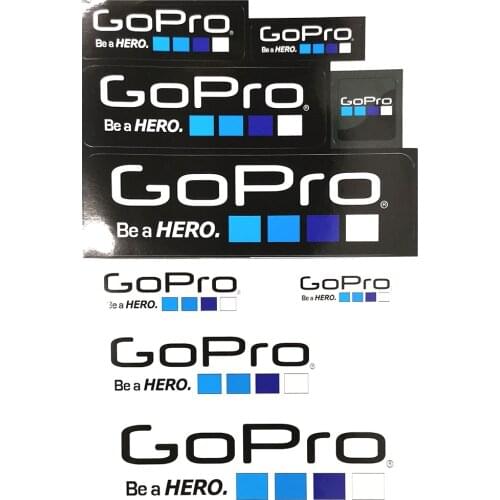 9 Pcs Gopro Logo Stickers Decal Set for GoPro Sports Helmet Stickers Decoration Black White Stickers for Gopro 9 Accessories