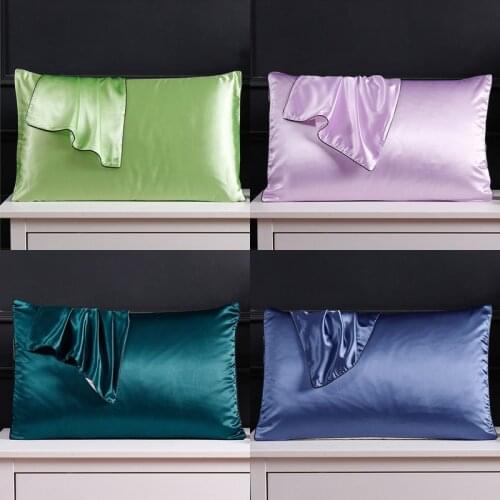 1 Pcs Luxury Satin Silk Pillowcase Imitation Mulberry Silk Pillowcase 48cmx74cm