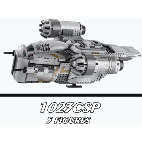 New 1023PCS 5 Dolls Star Space Wars Figures Razor Crest Fighter Model 75292 Building Blocks Bricks Kids Christmas Toys Gifts