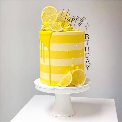 New Gold Original Acrylic Happy Birthday Cake Topper Gold Pink Birthday Cupcake Toppers for Kids Birthday Party Cake Decorations