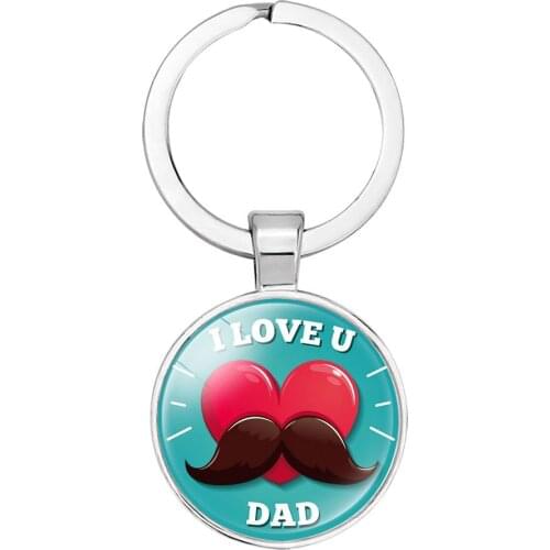 New Product Best Super Dad Time Gemstone Keychain Foreign Trade Fathers Day Gift