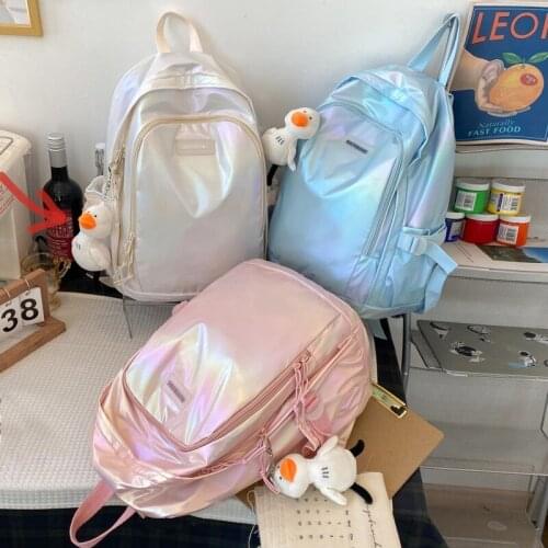 Japanese Style Pure Color Fashion Women Backpack Lightweight Oxford Cloth Student Schoolbag Waterproof Anti-theft Travel Bags