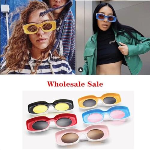 Wholesale 5 Candy ColorS Square Snglasses For Women Men Luxury Brand Couple Sun Glasses Packs Female Retro Hip Hop Shades UV400