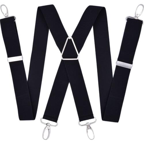 Larger Suspenders Men for Trousers 120 cm Adjustable elastic x Women Suspender pants 3.5 cm hooks braces multi olive stretch