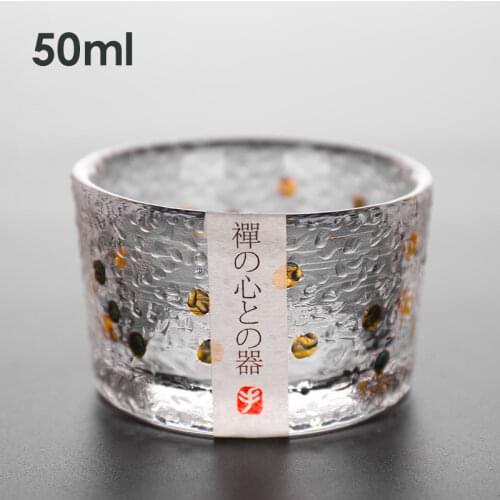 50ml Retro Transparent Glass Heat-resistant Beer Cup Kung Fu Tea Cup Thicken Ripple Table Decor Cups Glass Drinkware Handcraft