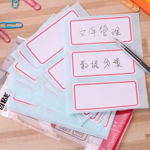 6Packs 216 Stickers Big Size Name Label Self Adhesive Stickers Paper Book Folder Office File School Book Homewor Cup Bag 7186