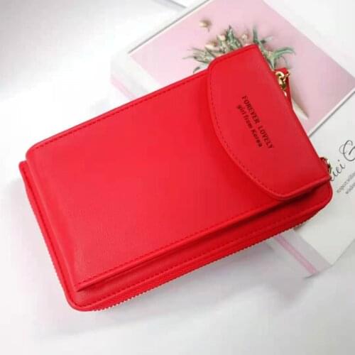 Samsung/iPhone/Huawei/Xiaomi mobile phone bag multifunctional wallet mobile phone bag solid color diagonal shoulder bag