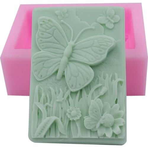 Monqui Butterfly Flower Silicone Soap Molds Candle Molds Art Craft Molds Resin Molds