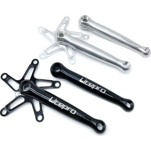 Folding Bike Crank 412 Brompton 130 BCD Ultralight Hollow Square Hole Crank Aluminum Alloy Silver Black