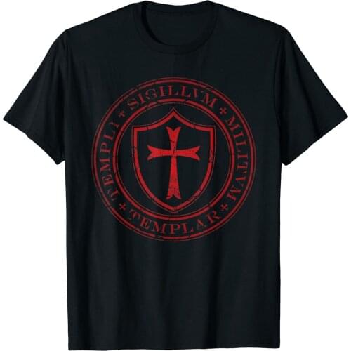 Distressed Knights Templar Cross, Seal of Soldiers T-Shirt. Summer Cotton O-Neck Short Sleeve Mens T Shirt New S-3XL