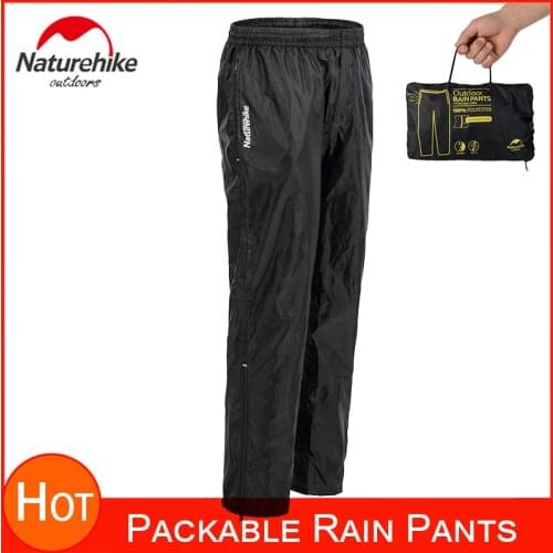Naturehike Outdoor Rain Gear Waterproof Rain Pant w/ Elastic Waist Portable Packable Pants Ultralight And Foldable For Men/women