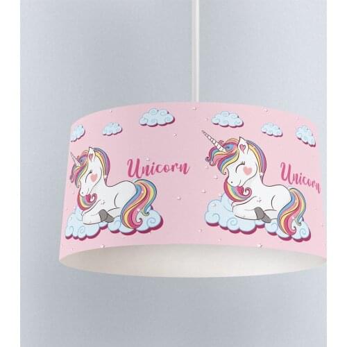 Lamp For Kids Bedrooms Light Chandelier for Living Room Childrens Room Rainbow Unicorn Pink Model 074