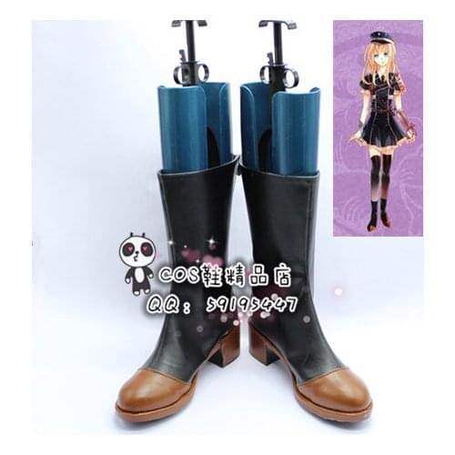 Touken Ranbu Midare Toushirou Black Girls Cosplay Shoes Boots X002
