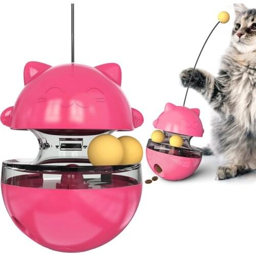 Shaking Leaking Ball Cat Toy Special Leaking Cat Toy Adjustable Leaking Hole Non-falling Design Fun Cat Rod+Fun Cat Ball Design