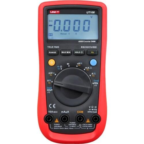 UNI-T UT108 Digital Voltmeter Professional Auto rang Multimeter ACDC voltmeter DC Ammeter Resistance Capacitance Rs232