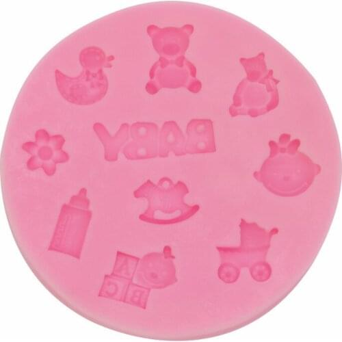Duck Bottle Nipple Alphabet Block Shoes Baby Toy Series Silicone Fondant Mold Cookware Mould Cake Decorating Tool