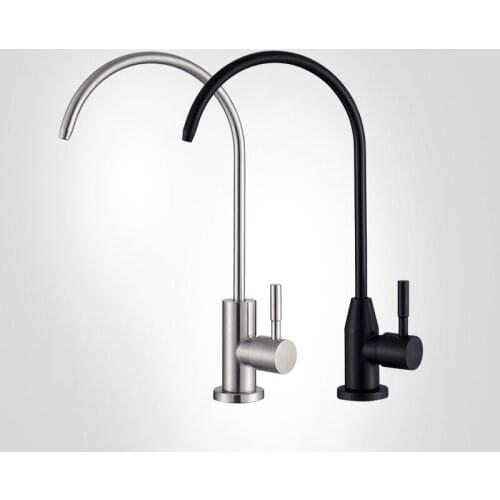 304 Stainless Steel Black Water Purifier 4 Points Straight Drinking Faucet Direct Drinking Tap Water Kitchen Water Filter Faucet