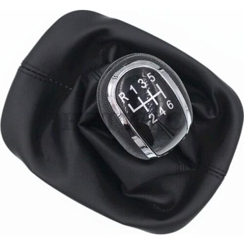 High Quality 6 Speed Car Gear Shift Knob With Black Boot For Skoda Superb 2008-2013