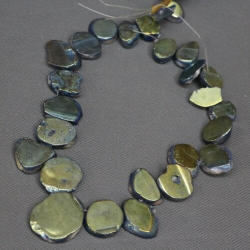 Green Plated Druzy Slab Slice Beaded, Druzy Faceted Stone Beads Gems Stone Connector, Beads Pendant 15.5inch Full Strand