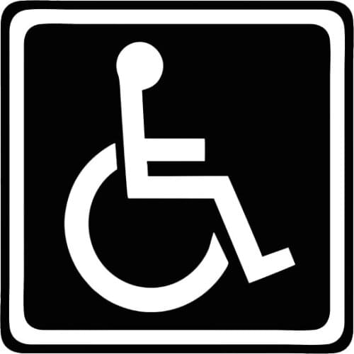 1 Pcs Car Stickers Fashion Disabled Sign Disability Mobility Parking Car PVC Car Styling Accessories 13x13cm