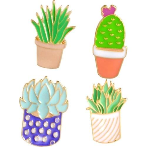 1pcs Hot cartoon pins for clothes kawaii icon metal badges fashion clothes badge backpack pin button plant metal brooch