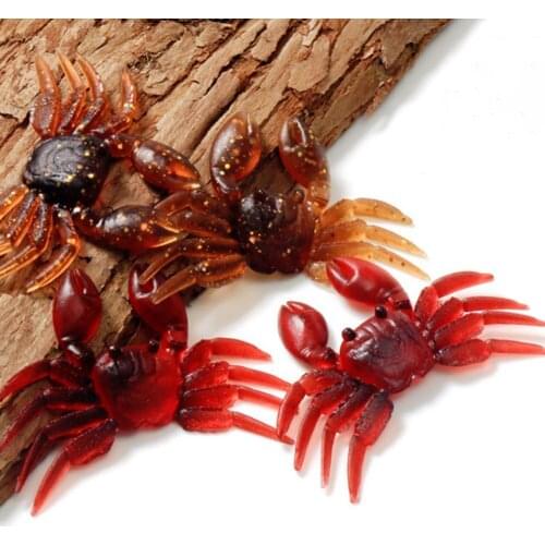 5Pcs 8cm Fishing Artificial Lure Soft Lure Wobbler Crab Shaped Swim Bait Tackle Fishing Lure Bionic Artificial Crab Shape Bait