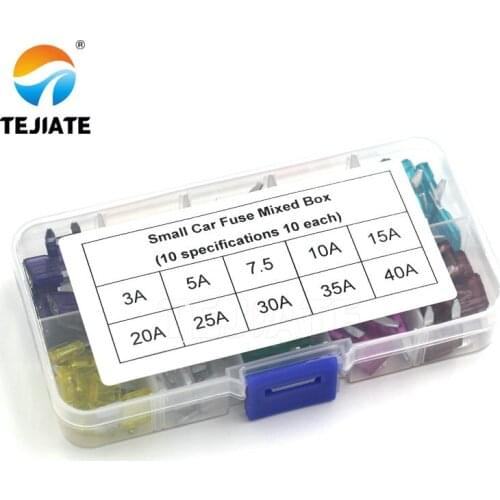 50PCS MINI Car Fuses 3A 5A 7.5A 10A 15A 25A 30A 35A 25A 40A Amp with Box Clip Assortment Auto Blade Type Fuse Set Truck