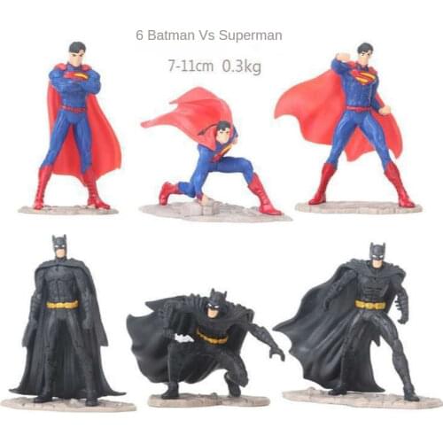 Hasbro Marvel DC 6 Superheroes Superman VS Batman Action Figures Toy Model Holiday Birthday Gift Ornaments