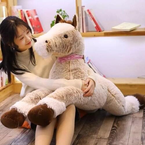 90/120CM Giant Lying Horse Big Size Horse Plush Toy Soft Animial Stuffed Doll Gift For Children Girl Cartoon Decor