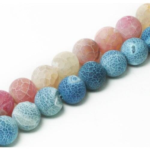 28pcs/lot Natural Stone Beads Frosted Agates Onyx Beads For Jewelry Making DIY Bracelet & Necklace 14mm Strand 15"