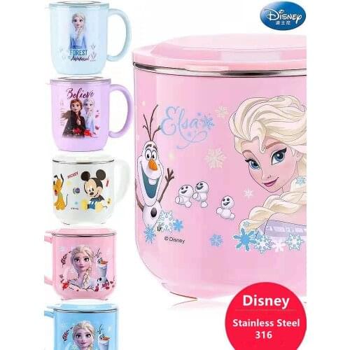 Disney Stainless Steel 316 Water Cup For Boys Girls Mickey Mouse Frozen Kids Water Cup Student Marvel Sofia baby water bottle