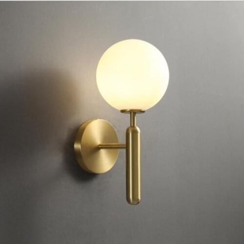 Decorative Led Wall Lights Fixtures Nordic Glass Ball Wandlamp Up Down Bathroom Mirror light Gold Black Modern Round Wall Lamp