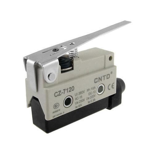 6A/AC 250V Long Straight Hinge Lever Actuator Micro Limit Switch 1NO 1NC CZ-7120