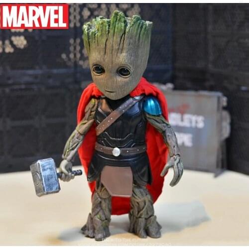 Disney Guardians Of The Galaxy 2 Tree Man Groot Thor 26cm Collectible Cartoon Mini Action Figure Doll Toys model for children
