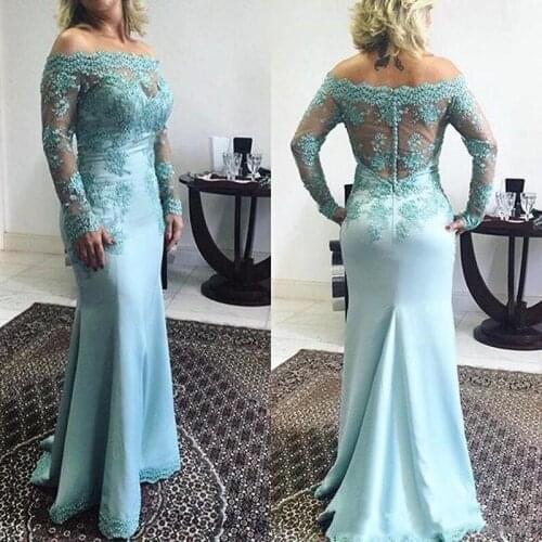 Elegant Off Shoulder Mother of the Bride Dresses for Weddings Beading Lace Floor Length Mother of the Bride Dresses 2021