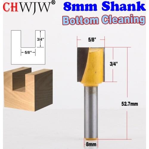 1PC 8mm Shank Bottom Cleaning Router Bit Woodworking Tools two Flute endmill router bits for wood cutting tools