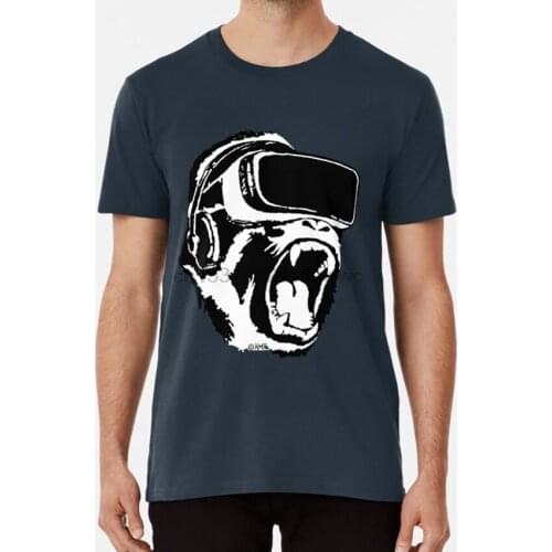 VR Gorilla T shirt vr virtual reality gorilla gamer computer game video funny geek nerd