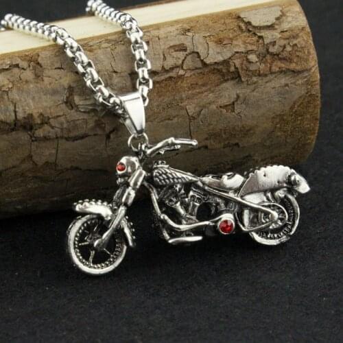 Hot Fashion Motorcycle Pendant Necklace Skeleton Choker Mans Charm Vintage Gothic Ghost Rider Pendants Factory Price Jewelry